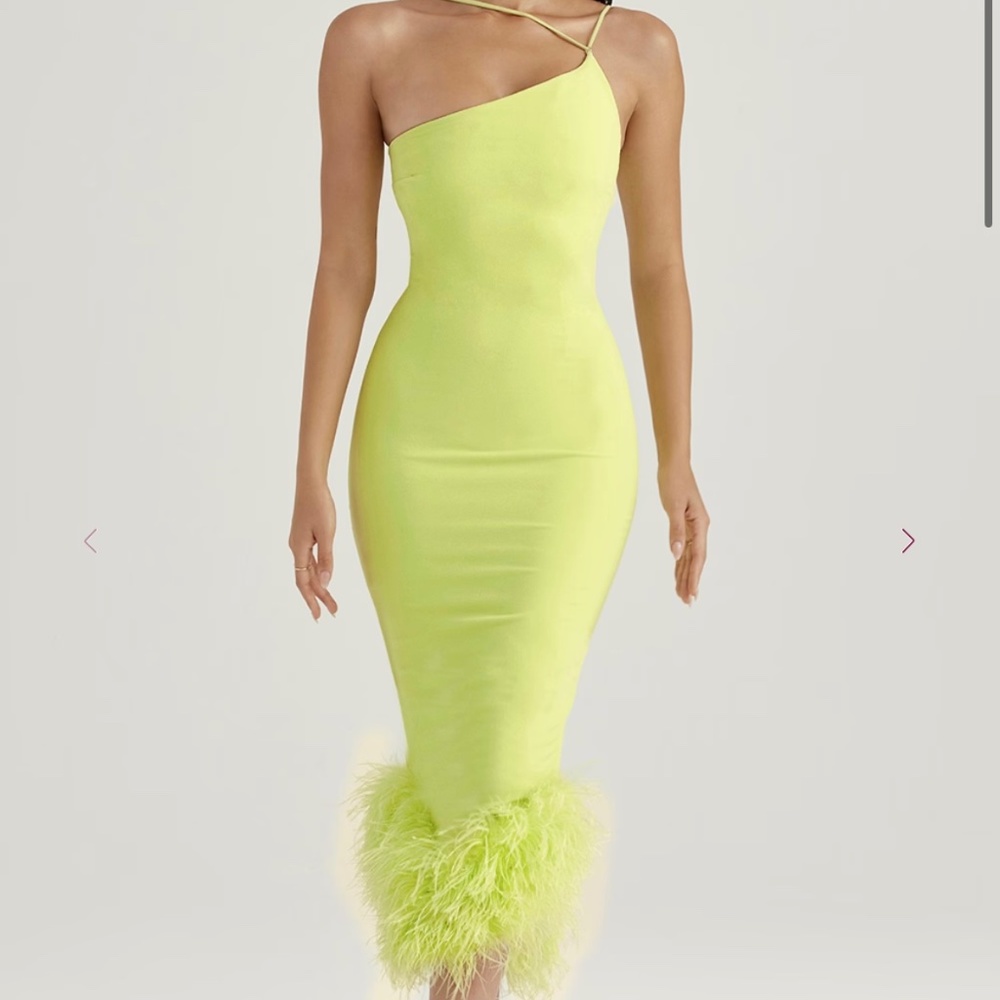 House of CB ALESSIA LIME MIDI DRESS